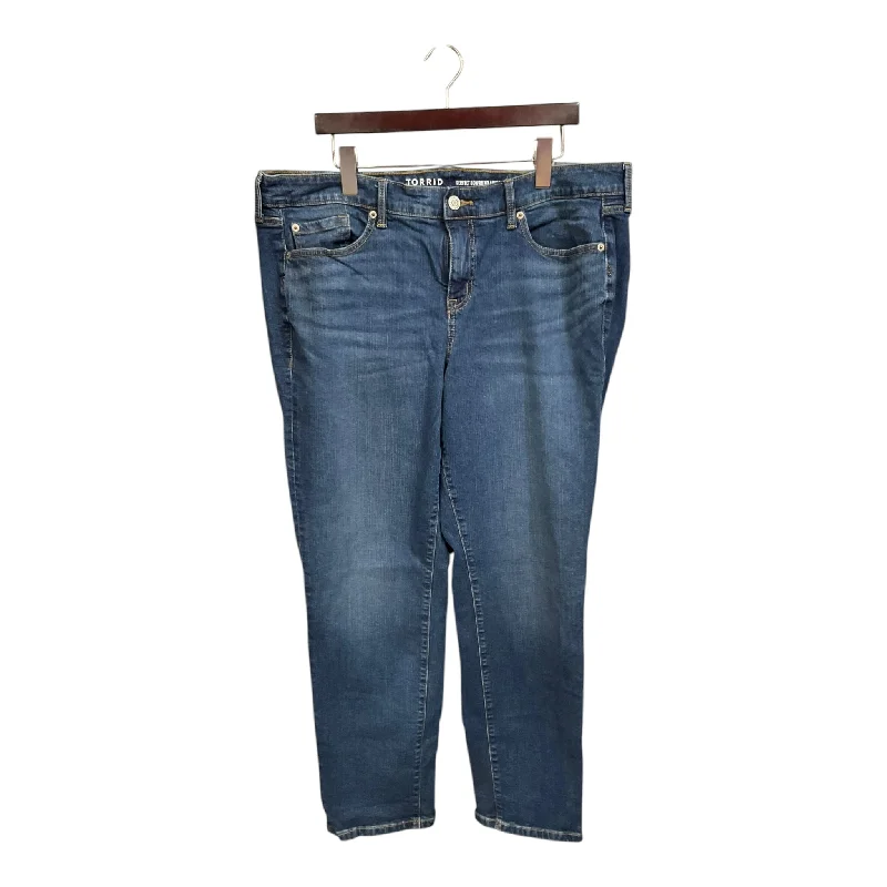 Fashion And Simplicity Jeans Wide Leg By Torrid In Blue Denim, Size: 18