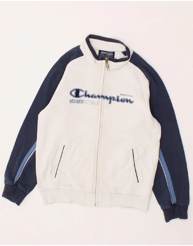 Unique Design CHAMPION Boys Graphic Tracksuit Top Jacket 7-8 Years Small White