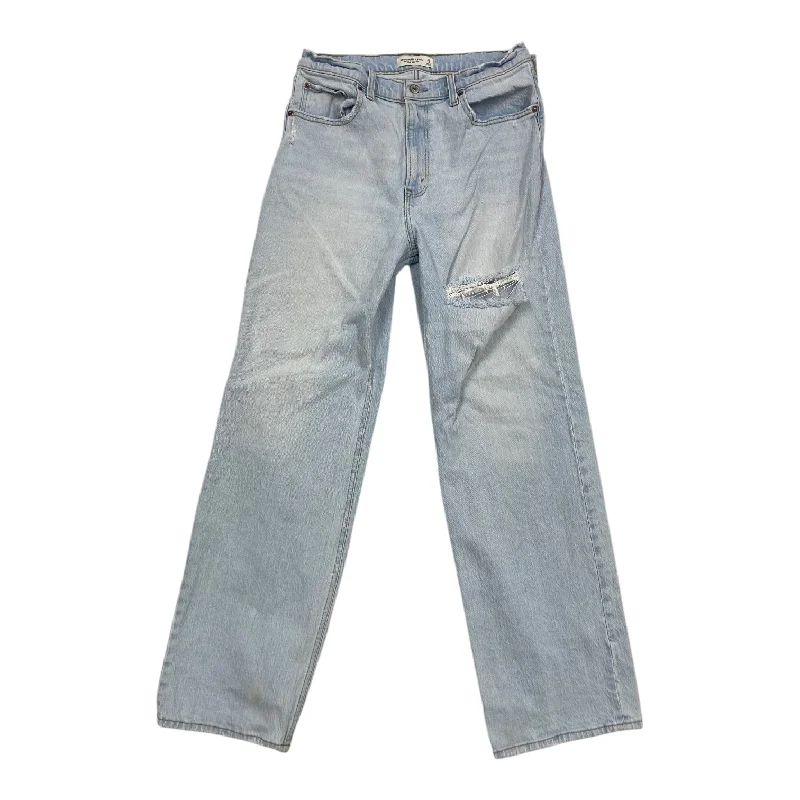 Playful Style Jeans Straight By Abercrombie And Fitch In Blue Denim, Size: 12l