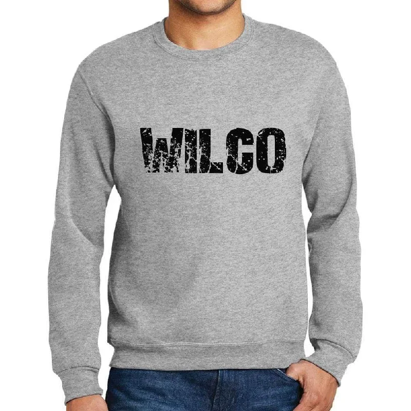 Energy Wear Men's Printed Graphic Sweatshirt Popular Words WILCO Grey Marl