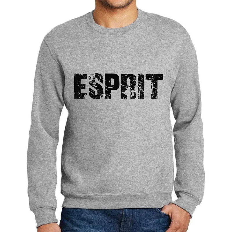Fashion Design Men's Printed Graphic Sweatshirt Popular Words ESPRIT Grey Marl
