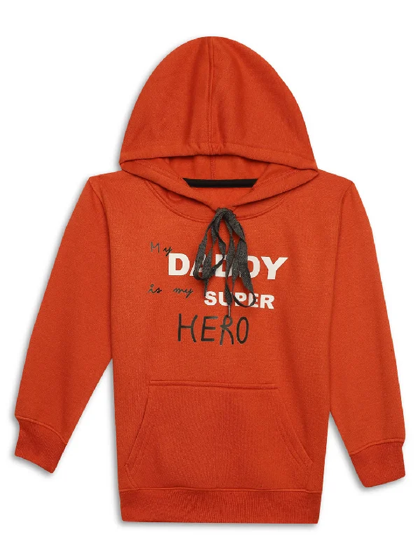 Easy Comfort Style Vimal Jonney Rust Printed Hooded Cotton Fleece Sweatshirt for Kids Easy Comfort Style Vimal Jonney Rust Printed Hooded Cotton Fleece Sweatshirt for Kids