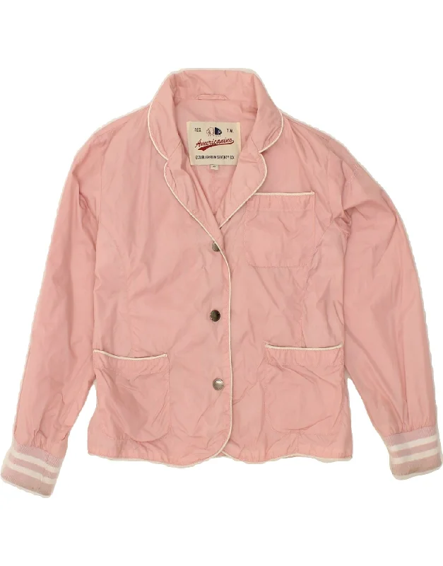 Lazy Home AMERICANINO Girls 3 Button Blazer Jacket 7-8 Years Pink Nylon