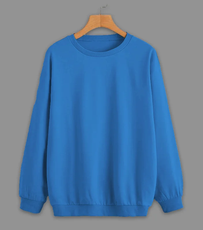 Soft And Comfortable Vimal Jonney Blue Solid Round Neck Cotton Fleece Sweatshirt for Men Soft And Comfortable Vimal Jonney Blue Solid Round Neck Cotton Fleece Sweatshirt for Men