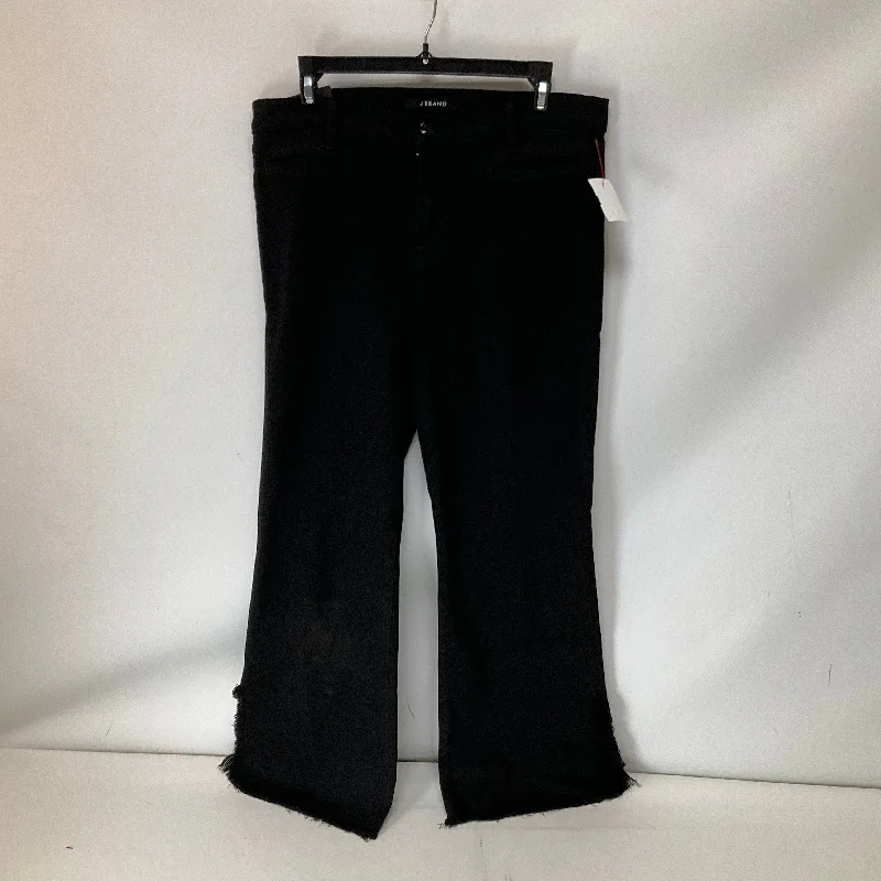 Cozy Street Style Jeans Flared By J Brand In Black Denim, Size: 14
