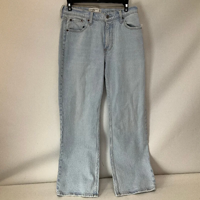 British Style Jeans Wide Leg By Abercrombie And Fitch In Blue Denim, Size: 0