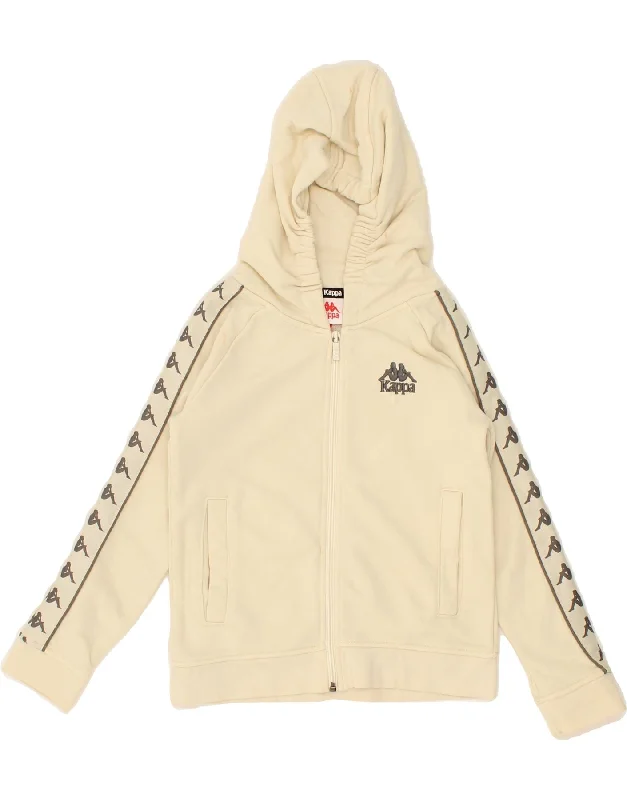 Elegant Comfort KAPPA Girls Zip Hoodie Sweater 7-8 Years Off White Cotton