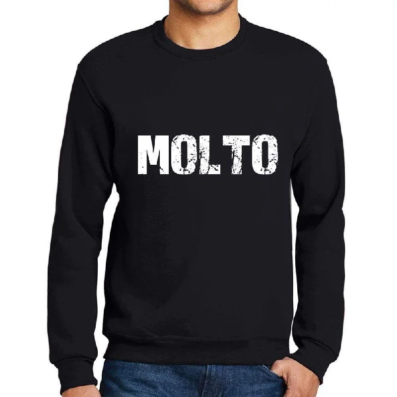 Casual And Versatile Men's Printed Graphic Sweatshirt Popular Words MOLTO Deep Black Casual And Versatile Men's Printed Graphic Sweatshirt Popular Words MOLTO Deep Black