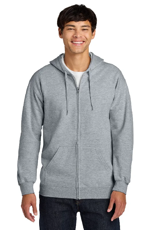 Weekend Style Gildan Mens Softstyle Fleece Full Zip Hooded Sweatshirt Hoodie w/ Pockets - Sport Grey - NEW Weekend Style Gildan Mens Softstyle Fleece Full Zip Hooded Sweatshirt Hoodie w/ Pockets - Sport Grey - NEW