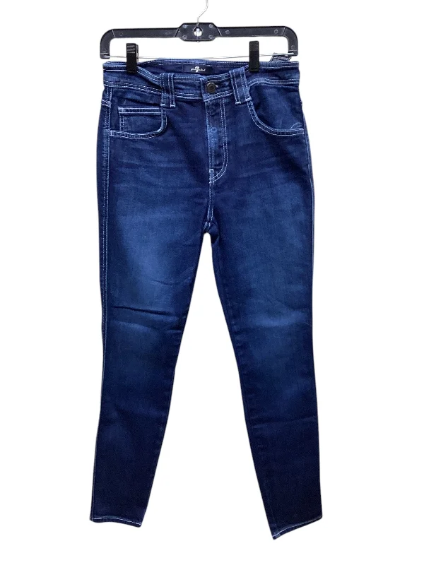 Windbreaker fashion Jeans Skinny By 7 For All Mankind In Blue Denim, Size: 6
