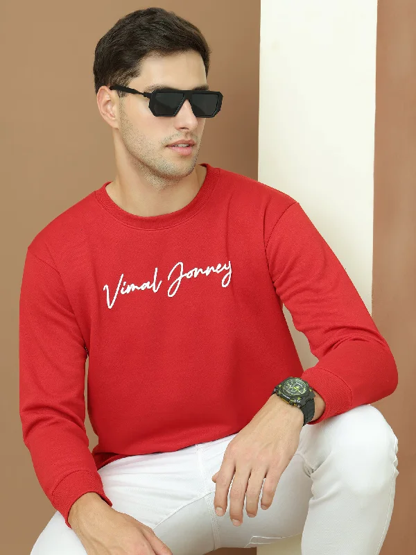 Urban Style VimaL Jonney Regular Fit Maroon Printed Sweatshirt For Men