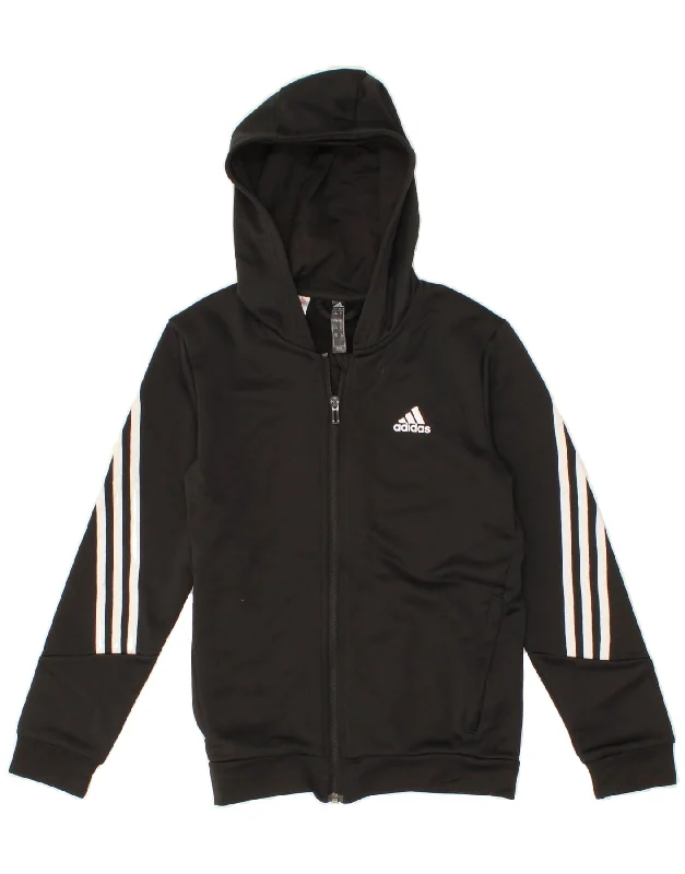 Trendy Casuals ADIDAS Boys Aeroready Zip Hoodie Sweater 11-12 Years  Black Polyester