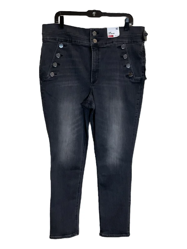 Short Design Jeans Skinny By Express In Black, Size: 16