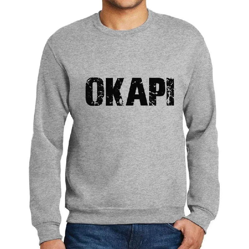Modern Comfort Men's Printed Graphic Sweatshirt Popular Words OKAPI Grey Marl
