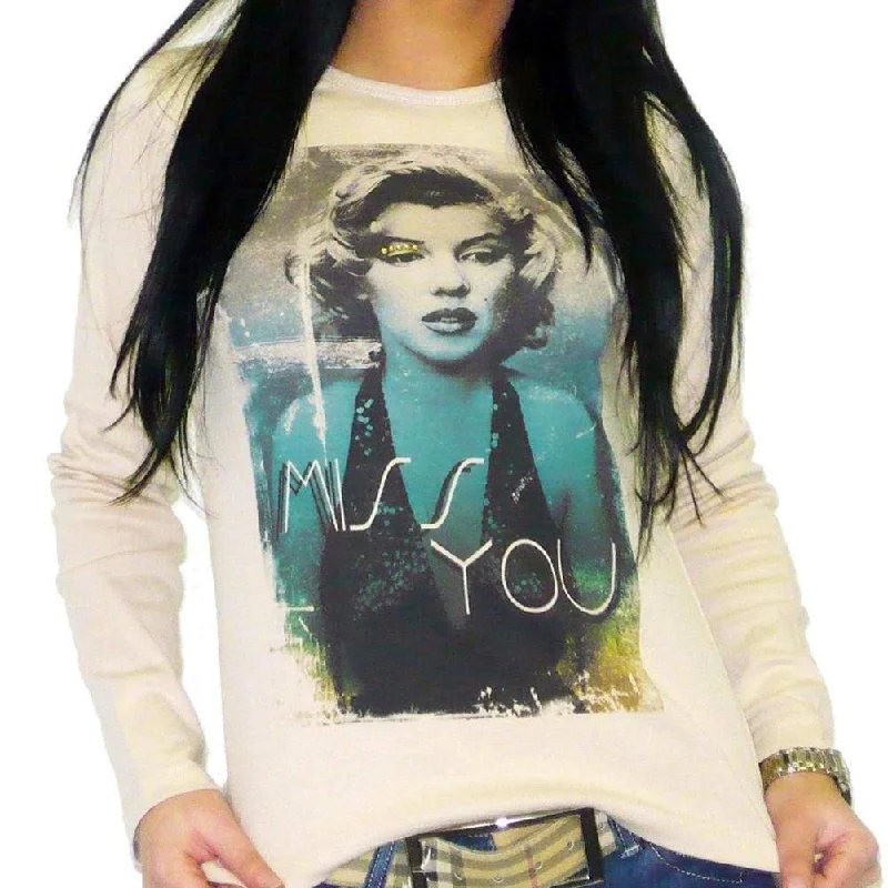 Fashion Comfort Miss you: Women's T-shirt Long Sleeve ONE IN THE CITY 00275