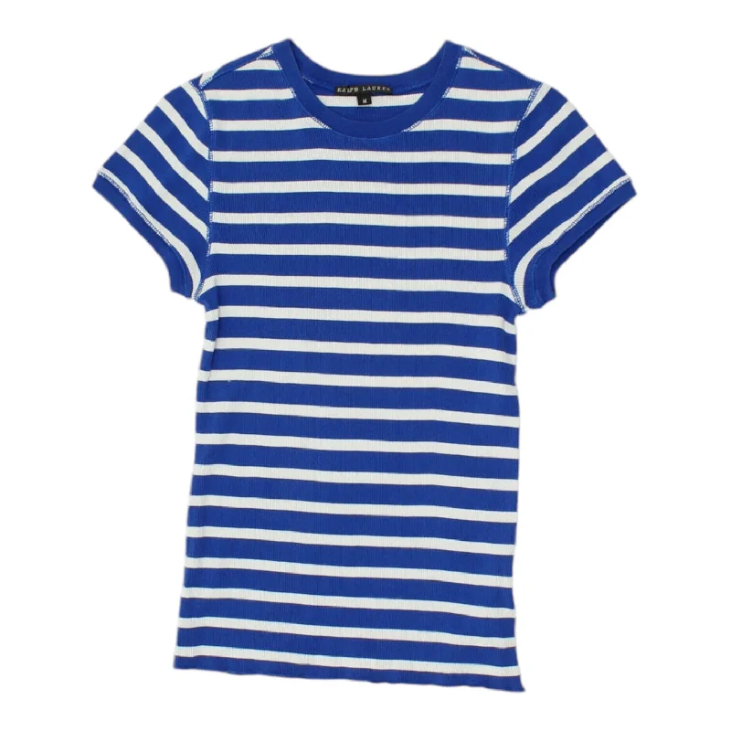 Cozy Layers Ralph Lauren Kids Blue White Striped Tshirt | Vintage Designer Boys Girls VTG