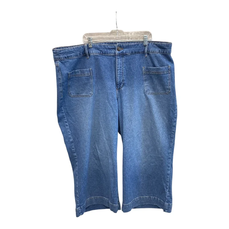 Elegant Design Jeans Cropped By Liz Claiborne In Blue, Size:22