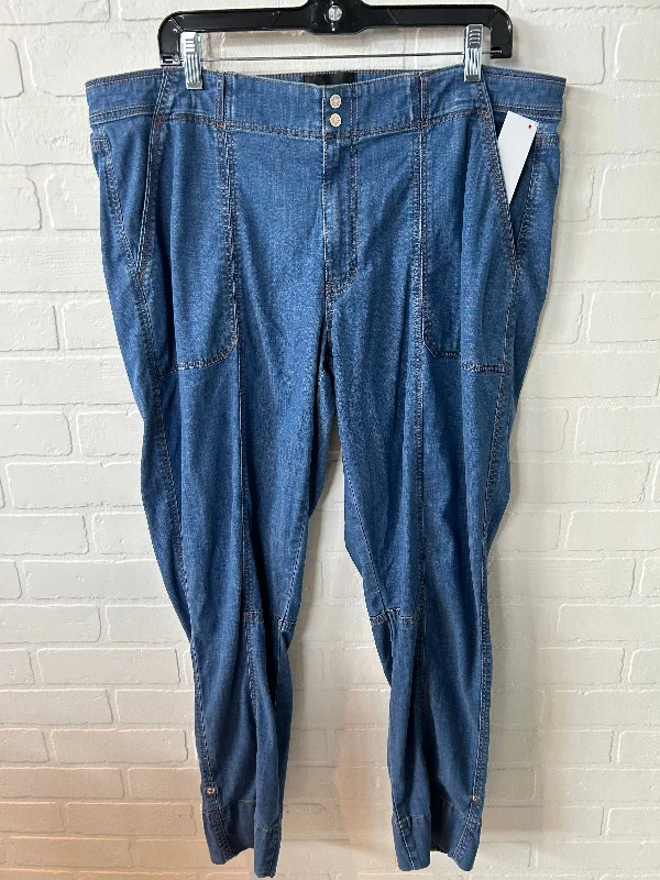 Tropical Style Jeans Cropped By White House Black Market In Blue Denim, Size: 16l