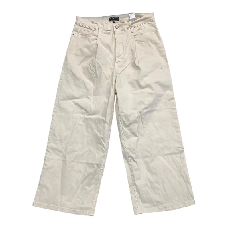 Fashion Must-have Jeans Wide Leg By Banana Republic In Tan, Size:14L