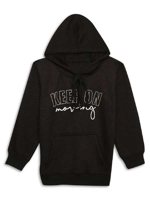 Warm Winter Series Vimal Jonney Black Printed Hooded Cotton Fleece Sweatshirt for Kids Warm Winter Series Vimal Jonney Black Printed Hooded Cotton Fleece Sweatshirt for Kids