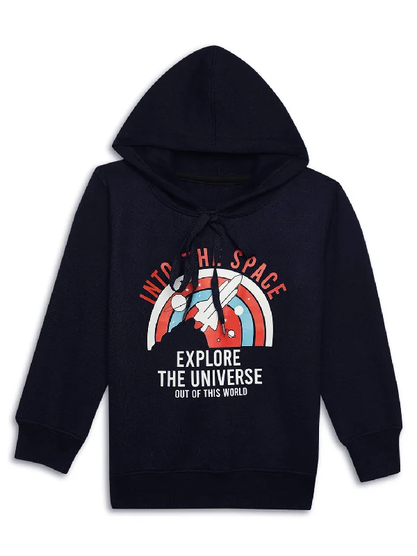 Layered Style Vimal Jonney Navy Blue Printed Hooded Cotton Fleece Sweatshirt for Kids Layered Style Vimal Jonney Navy Blue Printed Hooded Cotton Fleece Sweatshirt for Kids