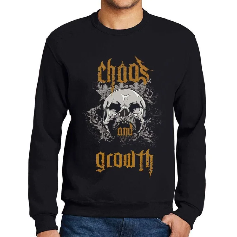 Casual Elegance Ultrabasic - Homme Imprimé Graphique Sweat-Shirt Chaos and Growth Noir Profond Casual Elegance Ultrabasic - Homme Imprimé Graphique Sweat-Shirt Chaos and Growth Noir Profond