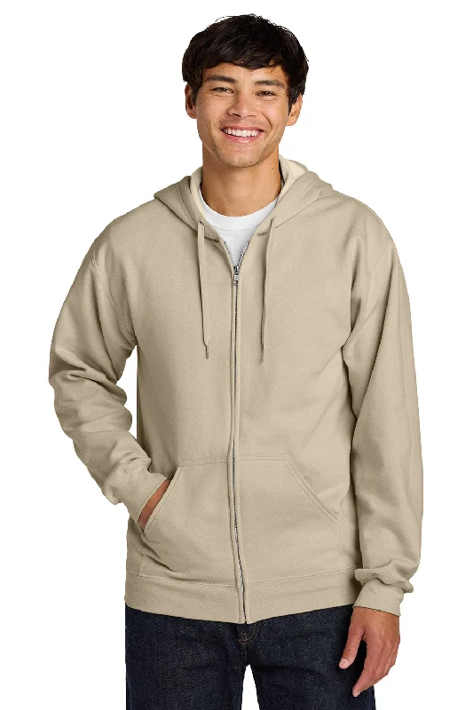 Soft Wear Gildan Mens Softstyle Fleece Full Zip Hooded Sweatshirt Hoodie w/ Pockets - Sand Brown - NEW Soft Wear Gildan Mens Softstyle Fleece Full Zip Hooded Sweatshirt Hoodie w/ Pockets - Sand Brown - NEW
