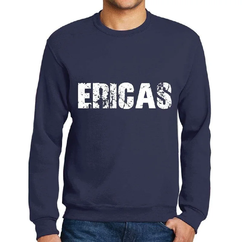 End Of The Year Men's Printed Graphic Sweatshirt Popular Words ERICAS French Navy
