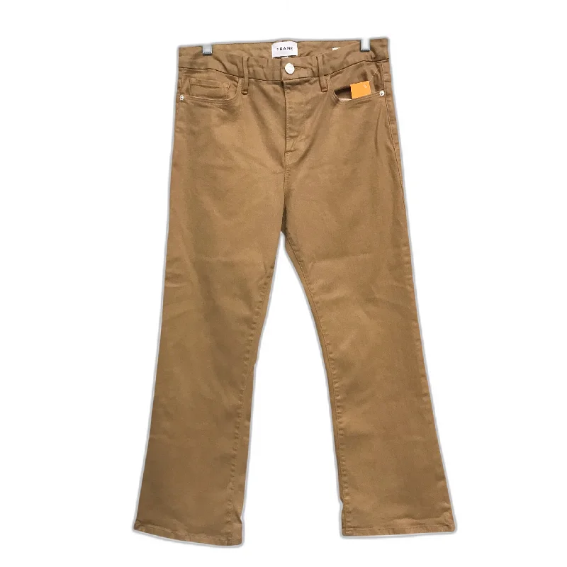 Trendy Comfort Wear Jeans Boot Cut By Frame In Tan, Size: 12
