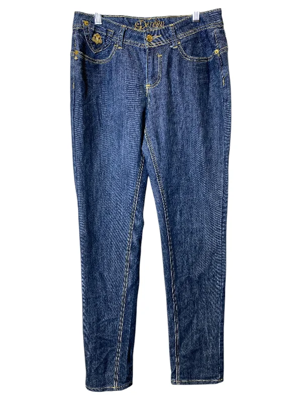 Layered Style Jeans Straight By Dereon In Blue, Size: 10