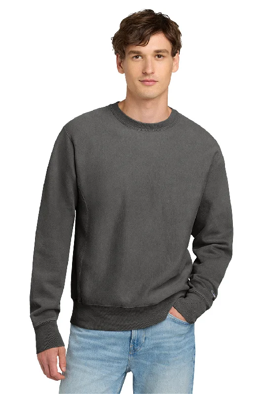 Soft Comfort Wear Champion Mens Reverse Weave Garment Dyed Crewneck Sweatshirt - New Railroad Grey - NEW Soft Comfort Wear Champion Mens Reverse Weave Garment Dyed Crewneck Sweatshirt - New Railroad Grey - NEW