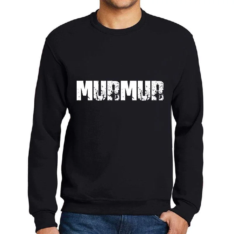 Versatile Outfits Men's Printed Graphic Sweatshirt Popular Words MURMUR Deep Black