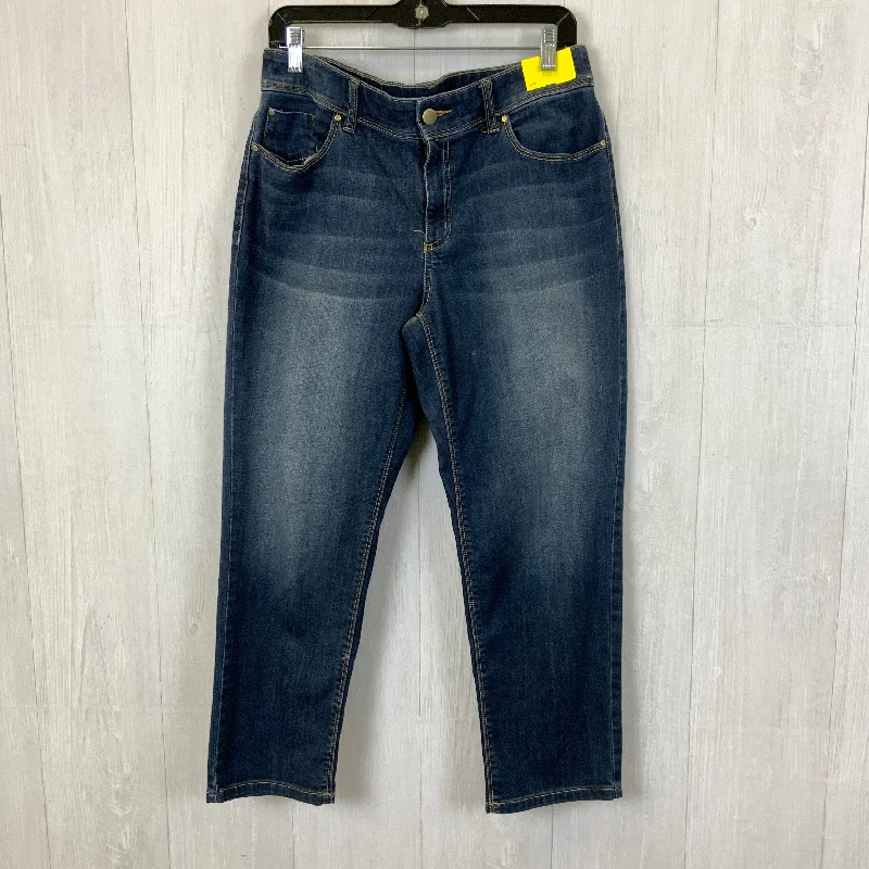 Urban Comfort Jeans Cropped By Chicos In Blue Denim, Size: 8