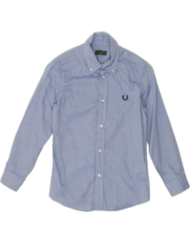 Soft Tops FRED PERRY Boys Shirt 7-8 Years Blue Cotton
