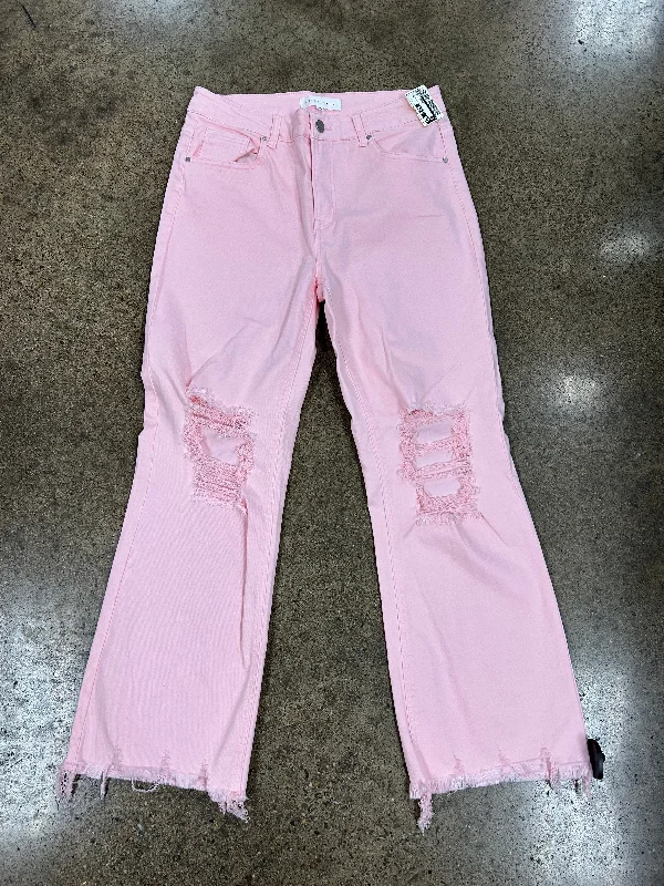 Casual Chic Outfits Jeans Flared By Risen In Pink, Size: 6