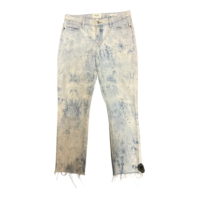 Celebrity Style Jeans Straight By Frame In Blue Denim, Size: 6