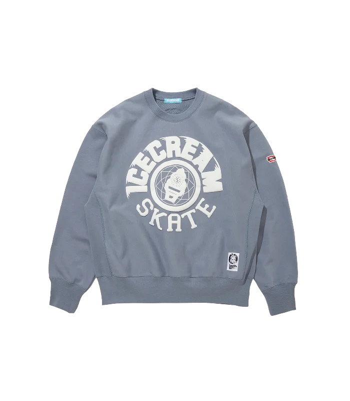 Relaxed Style PUFF PRINT ICECREAM SKATE SWEATSHIRT - BLUE
