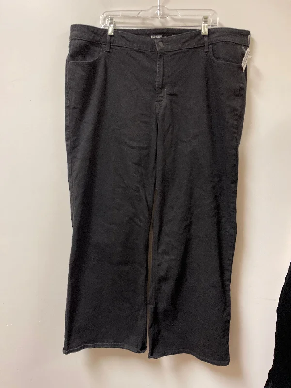 Leisure Travel Jeans Wide Leg By Old Navy In Black Denim, Size: 22