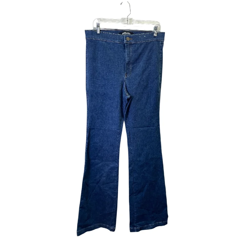 Simple Matching Jeans Flared By Express In Blue Denim, Size:12