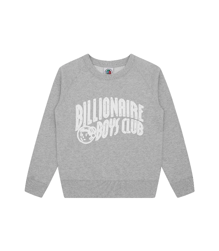 Soft Fashion KIDS ARCH LOGO CREWNECK - HEATHER GREY
