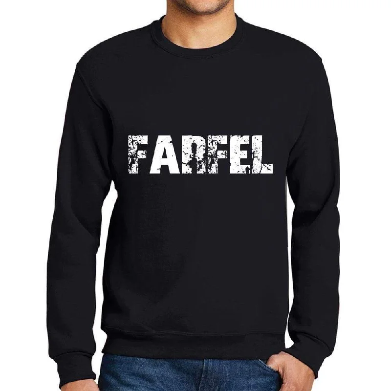 Retro Design Men's Printed Graphic Sweatshirt Popular Words FARFEL Deep Black