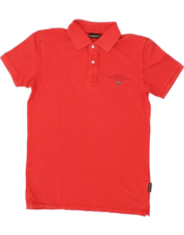 High Street Style NAPAPIJRI Boys Polo Shirt 13-14 Years Red