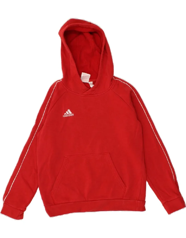 Comfortable And Casual ADIDAS Boys Hoodie Jumper 11-12 Years Red Cotton