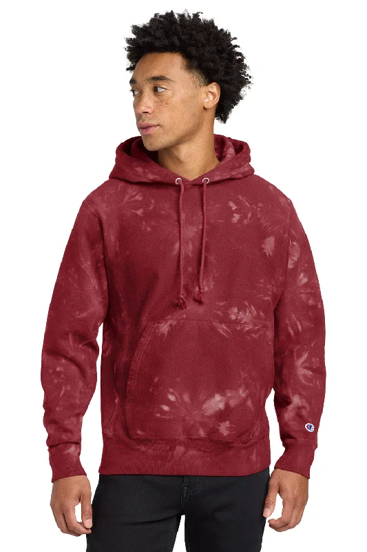 Easy Chic Champion Mens Reverse Weave Scrunch Dye Hooded Sweatshirt Hoodie w/ Pouch Pocket - Mulled Berry Red - NEW Easy Chic Champion Mens Reverse Weave Scrunch Dye Hooded Sweatshirt Hoodie w/ Pouch Pocket - Mulled Berry Red - NEW