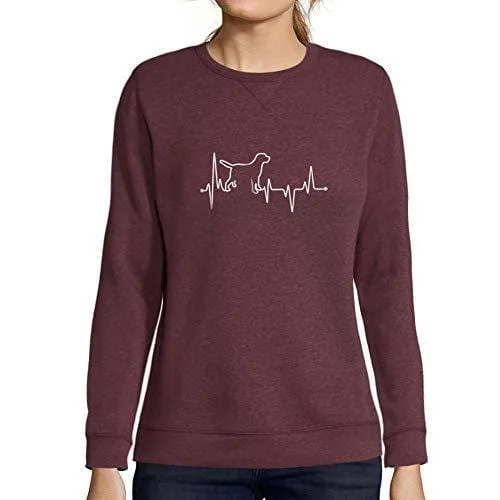 Comfy Dress Ultrabasic - Femme Graphique Dog Lover Heartbeat Sweatshirt Action de Grâces Xmas Cadeau Idées Tee Gris Chiné Bordeaux Comfy Dress Ultrabasic - Femme Graphique Dog Lover Heartbeat Sweatshirt Action de Grâces Xmas Cadeau Idées Tee Gris Chiné Bordeaux