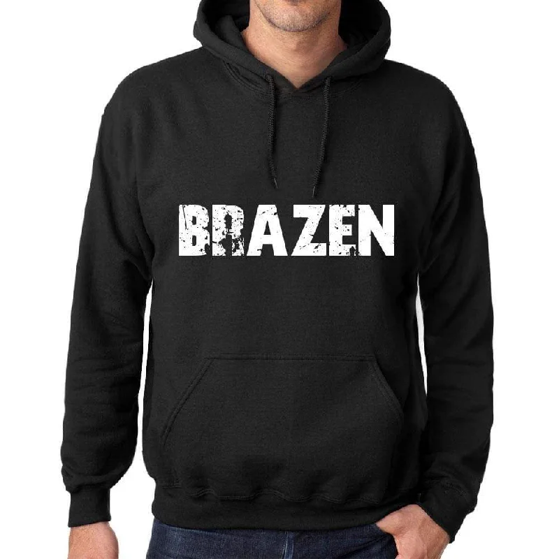 Fashionable And Fashionable Men's Women's Unisex Printed Graphic Cotton Hoodie Soft Heavyweight Hooded Sweatshirt Pullover Popular Words BRAZEN Deep Black Fashionable And Fashionable Men's Women's Unisex Printed Graphic Cotton Hoodie Soft Heavyweight Hooded Sweatshirt Pullover Popular Words BRAZEN Deep Black