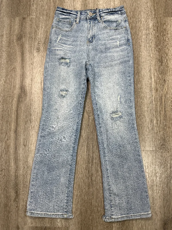 Cozy Lounge Wear Jeans Straight By Risen In Blue Denim, Size: 0