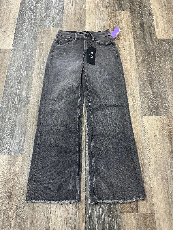 Stylish Jackets Jeans Wide Leg By Mica In Black Denim, Size: 0