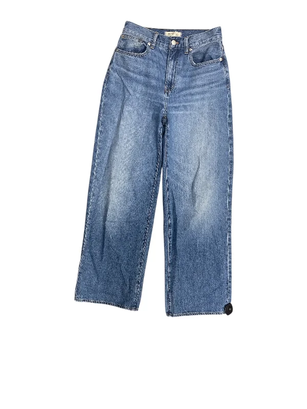 High-end Fabrics Jeans Wide Leg By Madewell In Blue Denim, Size: 26