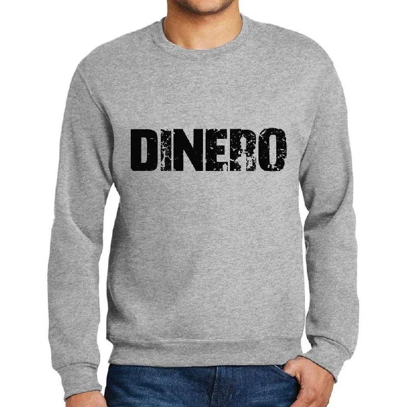 Warm Layers Men's Printed Graphic Sweatshirt Popular Words DINERO Grey Marl